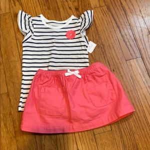 NWT Carter’s Shirt and Skort outfit